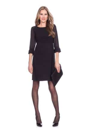 Seraphine Nicolette Sheer Dot Detail kjole til gravide, sort